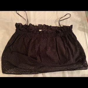 NWOT Zara Trafaluc black eyelet crop top